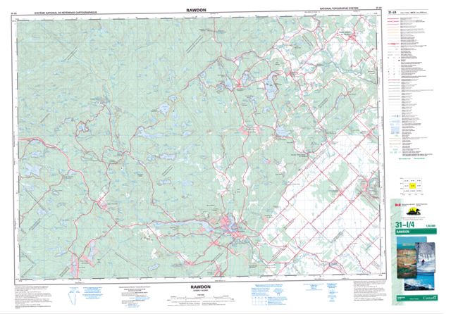 Rawdon Topographic map 031I04 at 1:50,000 Scale