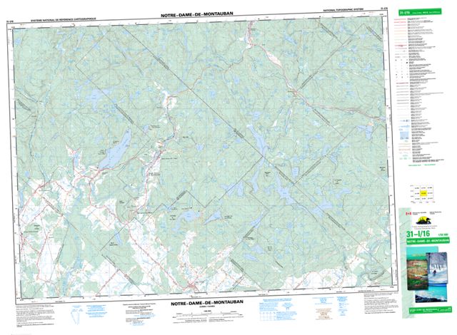 Notre-Dame-De-Montauban Topographic map 031I16 at 1:50,000 Scale