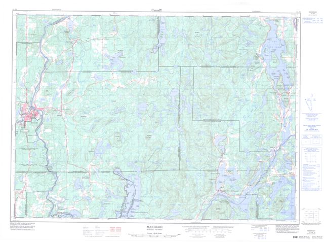 Maniwaki Topographic map 031J05 at 1:50,000 Scale