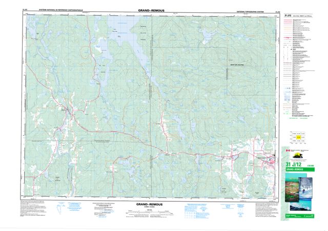 Grand-Remous Topographic map 031J12 at 1:50,000 Scale