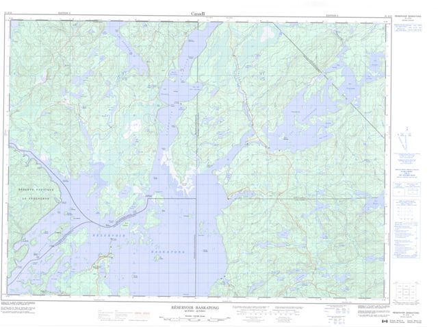 Reservoir Baskatong Topographic map 031J13 at 1:50,000 Scale