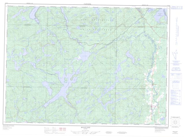 Montcerf Topographic map 031K09 at 1:50,000 Scale