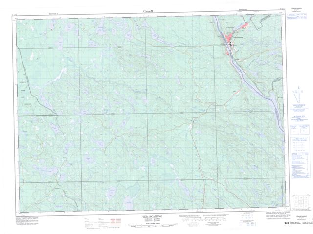 Temiscaming Topographic map 031L11 at 1:50,000 Scale