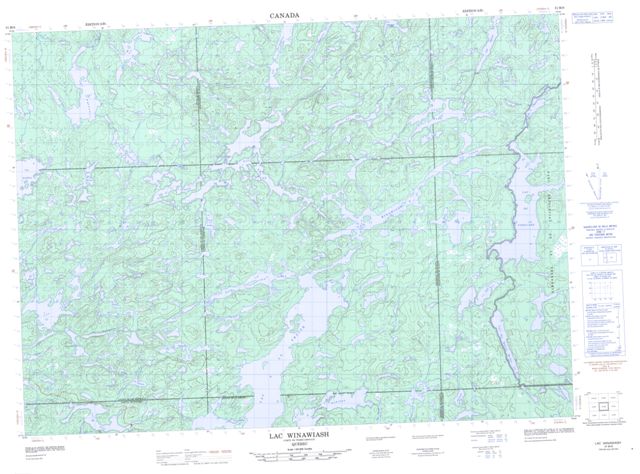 Lac Winawiash Topographic map 031M08 at 1:50,000 Scale