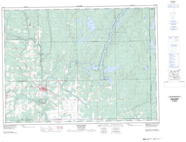 Englehart Topographic map 031M13 at 1:50,000 Scale