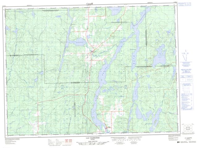 Lac Barriere Topographic map 031M14 at 1:50,000 Scale