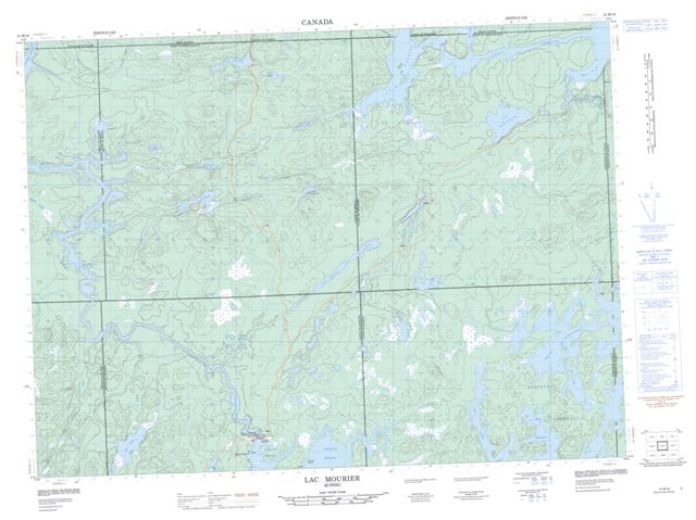 Lac Mourier Topographic map 031M16 at 1:50,000 Scale