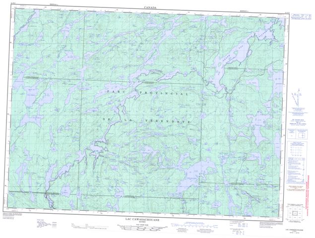 Lac Cawasachouane Topographic map 031N05 at 1:50,000 Scale