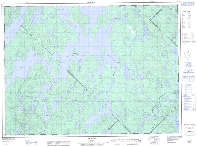 Lac Kempt Topographic map 031O08 at 1:50,000 Scale