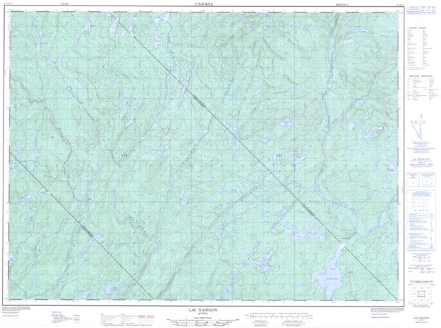 Lac Nasigon Topographic map 031O11 at 1:50,000 Scale