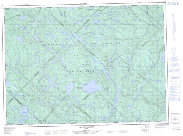 Lac Tousignant Topographic map 031P03 at 1:50,000 Scale