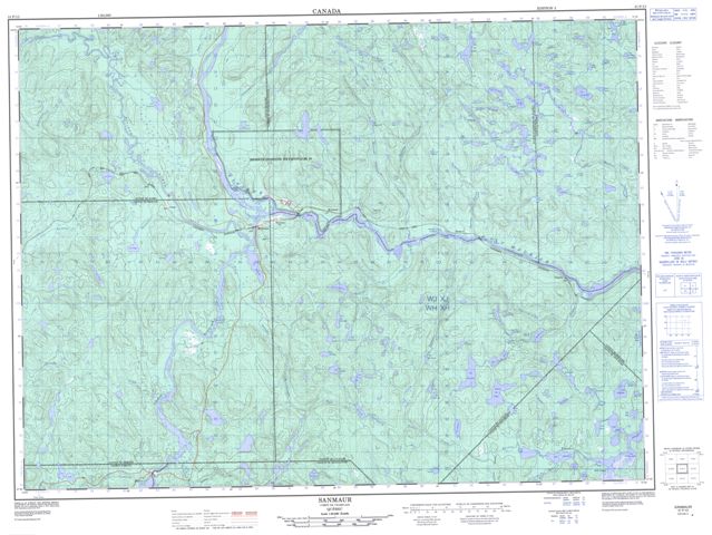 Sanmaur Topographic map 031P13 at 1:50,000 Scale