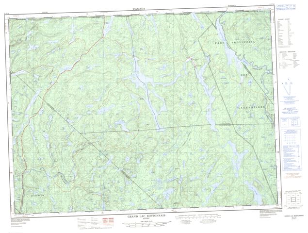 Grand Lac Bostonnais Topographic map 031P16 at 1:50,000 Scale
