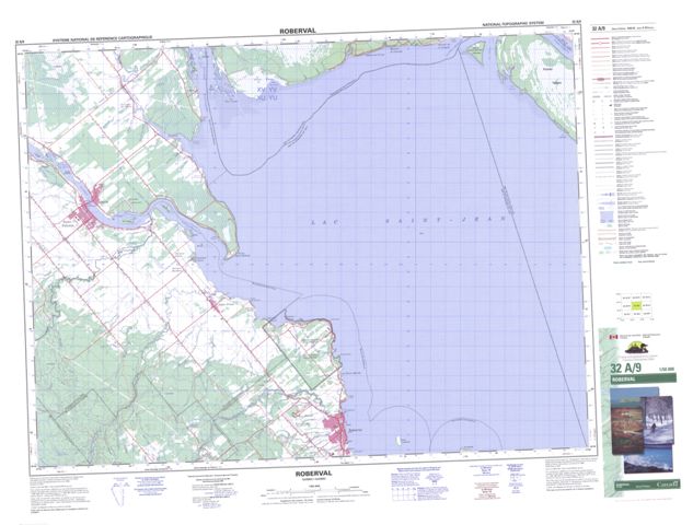 Roberval Topographic map 032A09 at 1:50,000 Scale