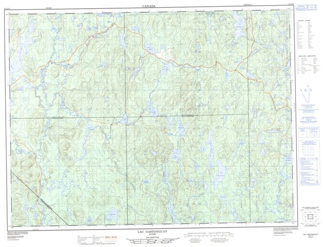 Lac Gastonguay Topographic map 032A12 at 1:50,000 Scale
