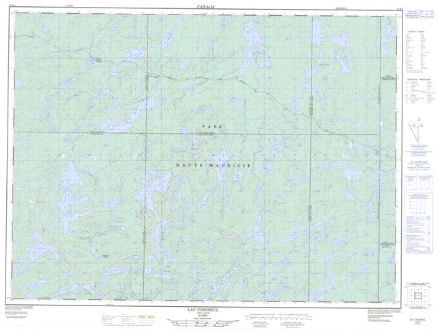 Lac Choiseul Topographic map 032B04 at 1:50,000 Scale