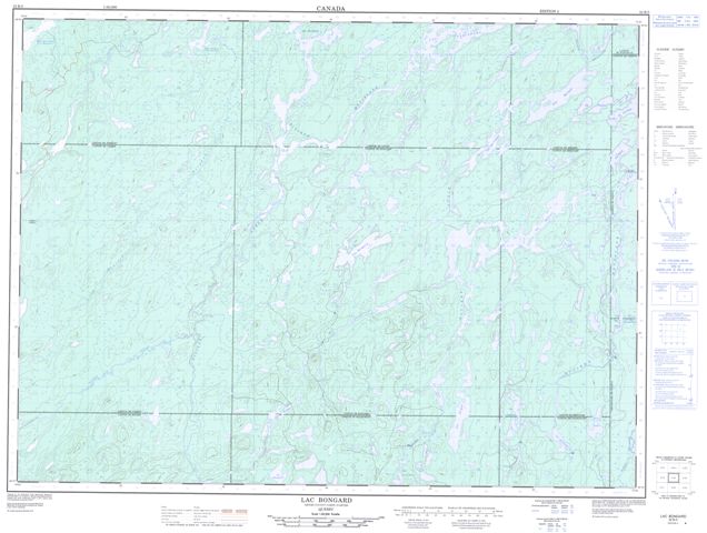 Lac Bongard Topographic map 032B05 at 1:50,000 Scale