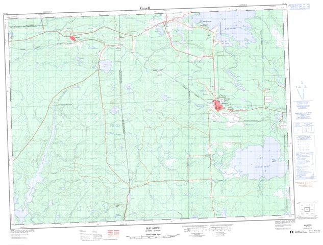 Malartic Topographic map 032D01 at 1:50,000 Scale