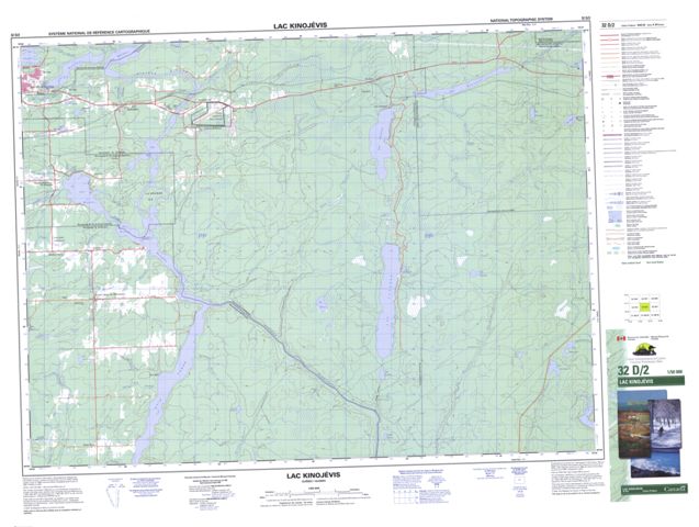 Lac Kinojevis Topographic map 032D02 at 1:50,000 Scale