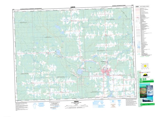 Amos Topographic map 032D09 at 1:50,000 Scale