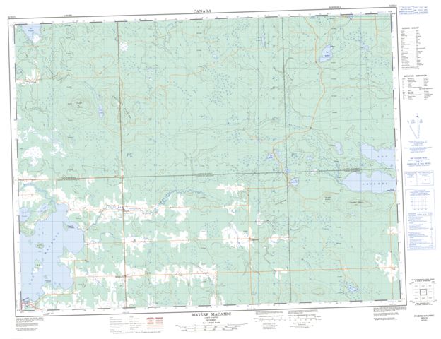 Riviere Macamic Topographic map 032D15 at 1:50,000 Scale