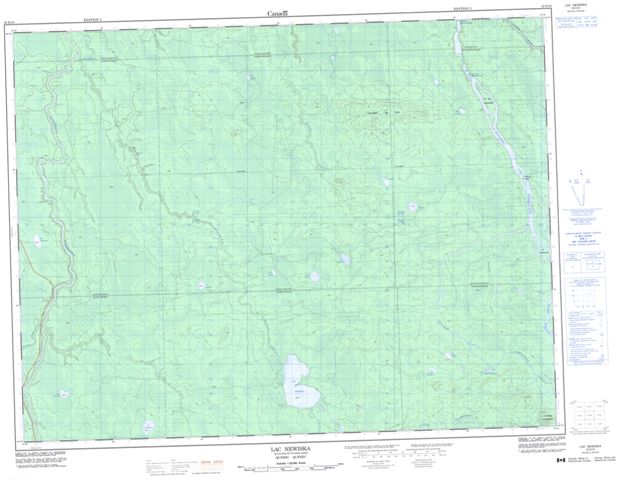 Lac Newiska Topographic map 032E10 at 1:50,000 Scale