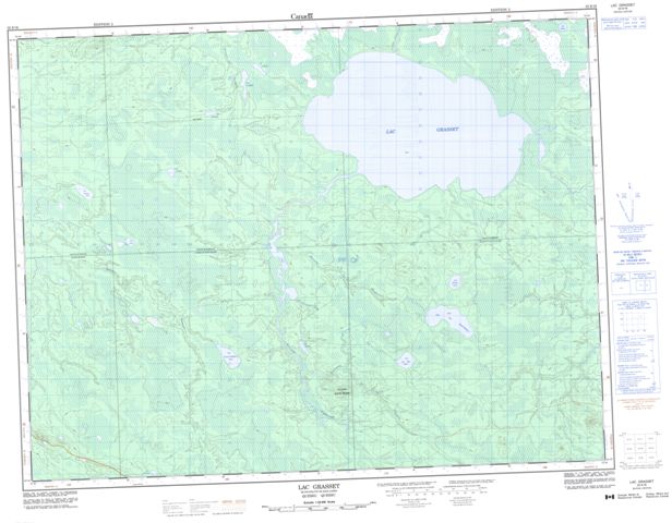 Lac Grasset Topographic map 032E16 at 1:50,000 Scale