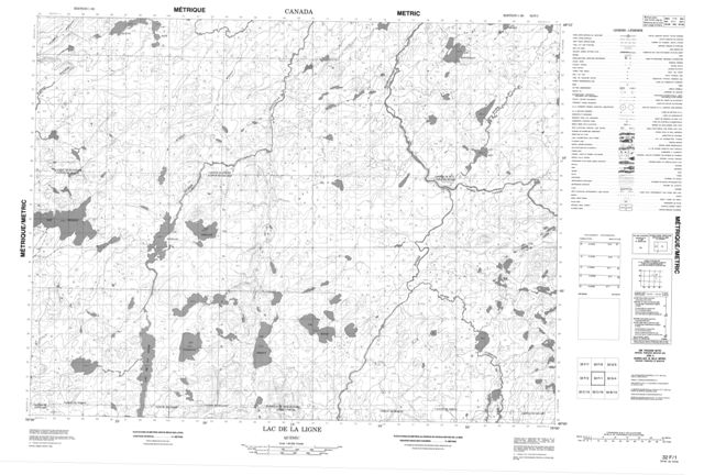 Lac De La Ligne Topographic map 032F01 at 1:50,000 Scale