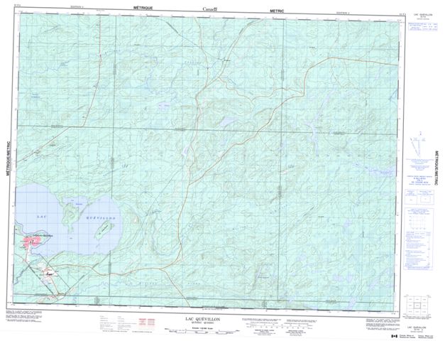 Lac Quevillon Topographic map 032F02 at 1:50,000 Scale