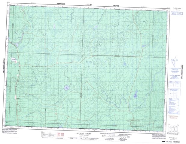 Riviere Coigny Topographic map 032F04 at 1:50,000 Scale