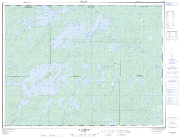 Lac Surprise Topographic map 032G07 at 1:50,000 Scale