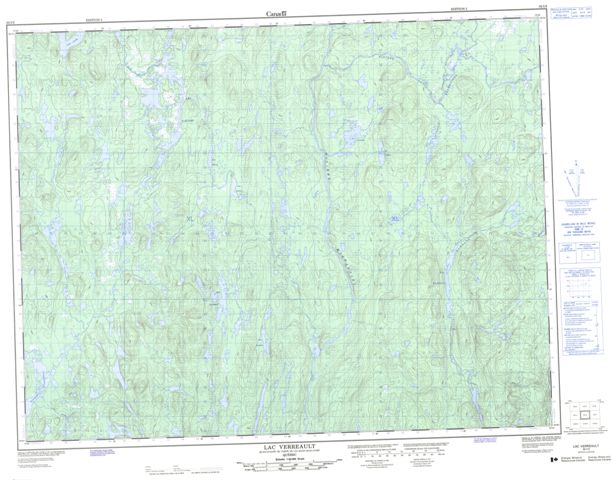Lac Verreault Topographic map 032I02 at 1:50,000 Scale