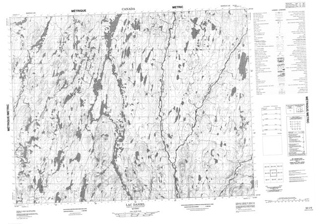 Lac Daniel Topographic map 032I09 at 1:50,000 Scale