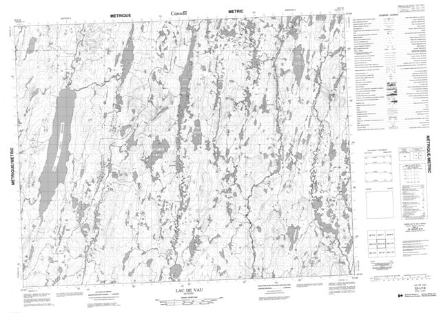 Lac De Vau Topographic map 032I16 at 1:50,000 Scale