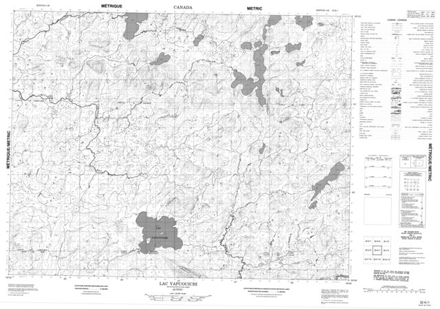 Lac Yapuouichi Topographic map 032K01 at 1:50,000 Scale