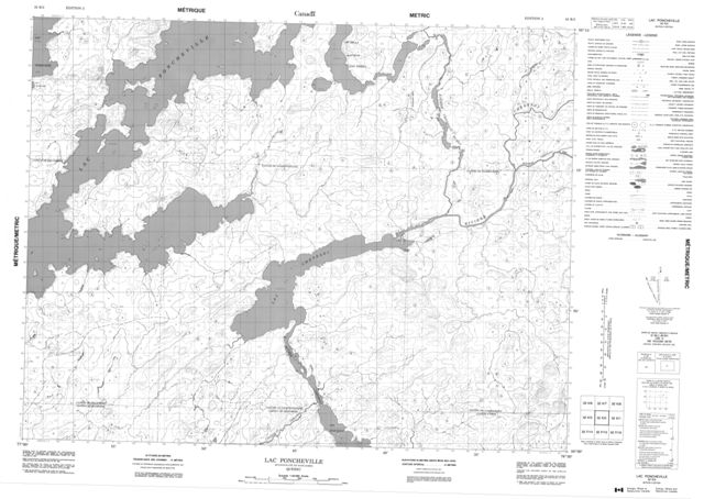 Lac Poncheville Topographic map 032K02 at 1:50,000 Scale