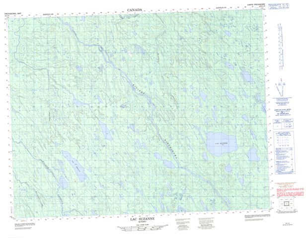 Lac Suzanne Topographic map 032L09 at 1:50,000 Scale