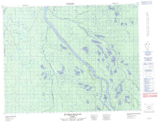 Riviere Malouin Topographic map 032L11 at 1:50,000 Scale