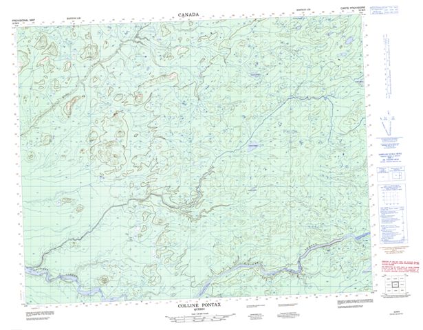 Colline Pontax Topographic map 032M09 at 1:50,000 Scale