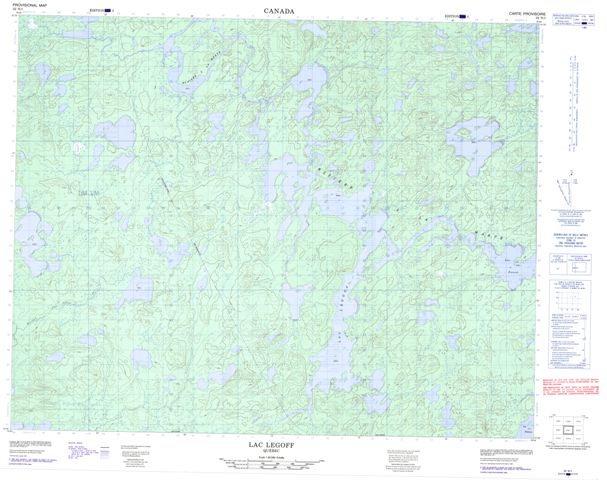 Lac Legoff Topographic map 032N01 at 1:50,000 Scale