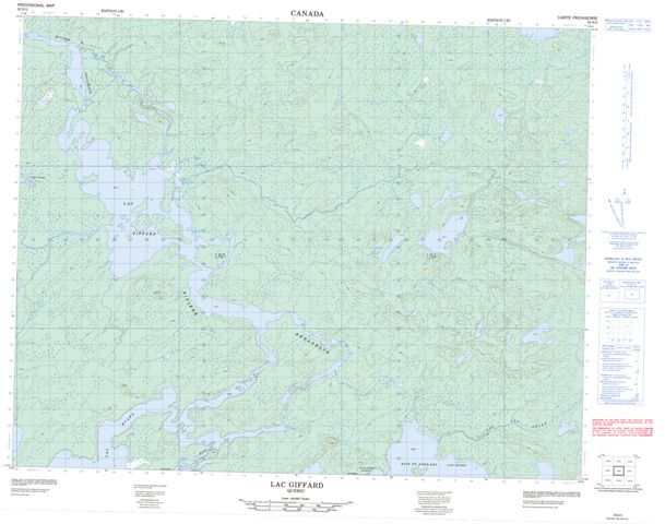 Lac Giffard Topographic map 032N02 at 1:50,000 Scale
