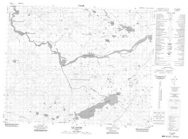 Lac Colomb Topographic map 032N04 at 1:50,000 Scale
