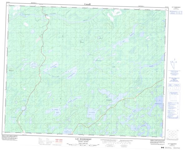 Lac Boisrobert Topographic map 032N11 at 1:50,000 Scale