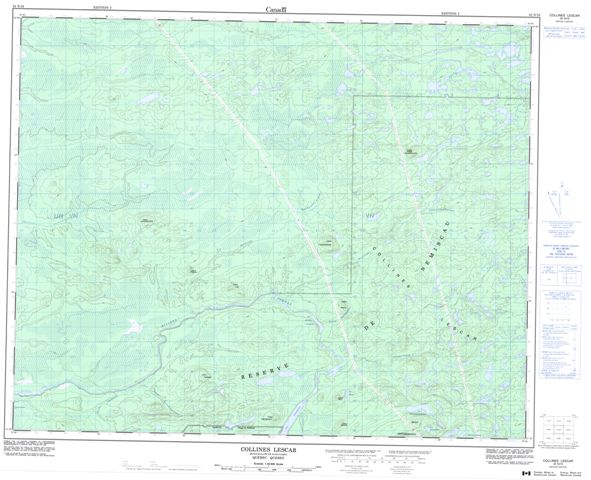 Collines Lescar Topographic map 032N16 at 1:50,000 Scale