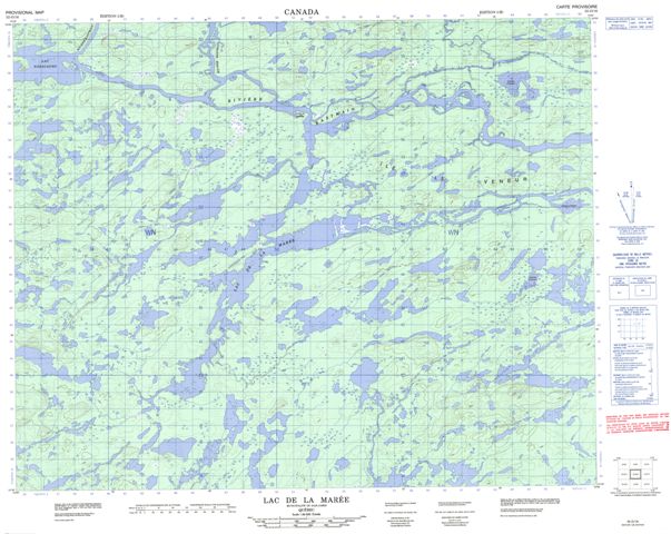 Lac De La Maree Topographic map 032O16 at 1:50,000 Scale