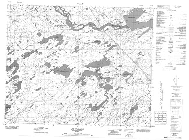 Lac Anatacau Topographic map 033C02 at 1:50,000 Scale