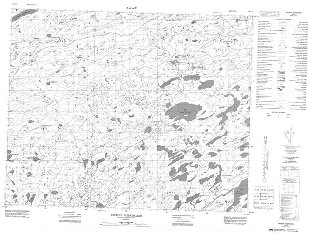 Riviere Miskimatao Topographic map 033C03 at 1:50,000 Scale