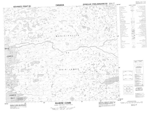 Riviere Comb Topographic map 033E07 at 1:50,000 Scale