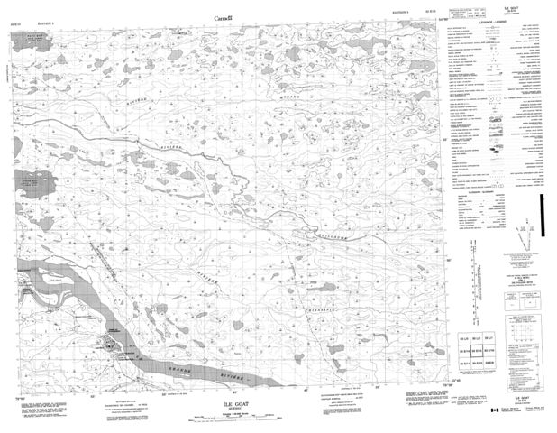Ile Goat Topographic map 033E15 at 1:50,000 Scale