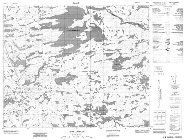 Lac De La Fregate Topographic map 033G02 at 1:50,000 Scale